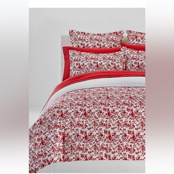Lauren Ralph Lauren Rhyne Floral flannel comforter set king Red - Picture 2 of 10